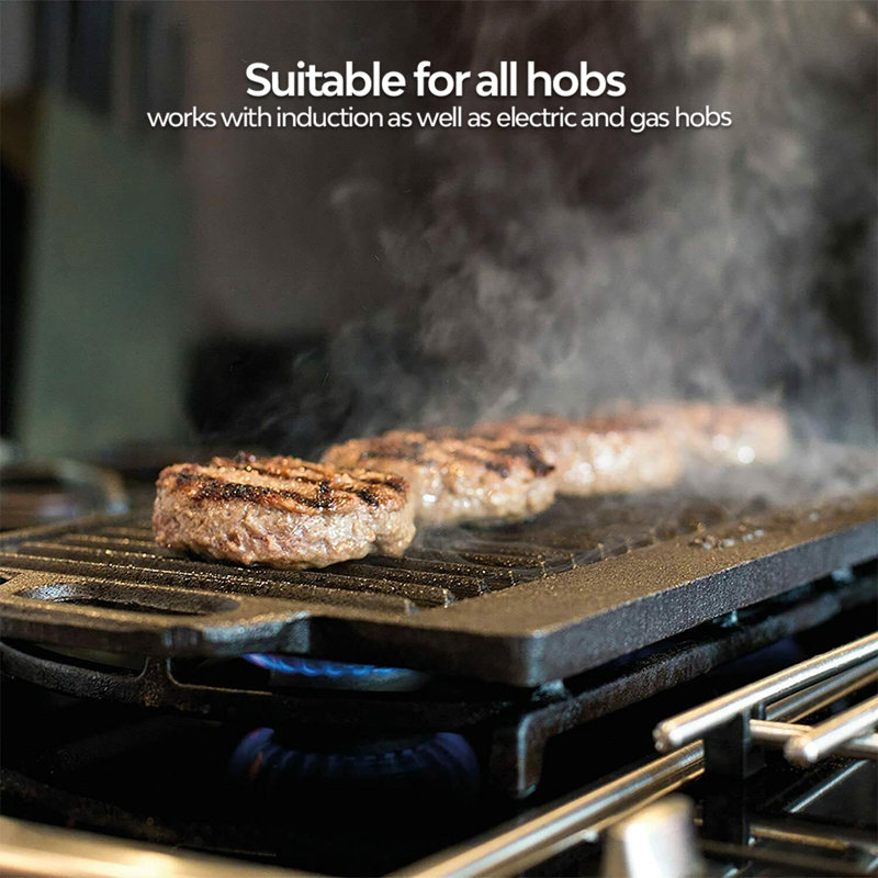 50 cm Non-Stick Cast Iron Grill Pan / Griddle Set