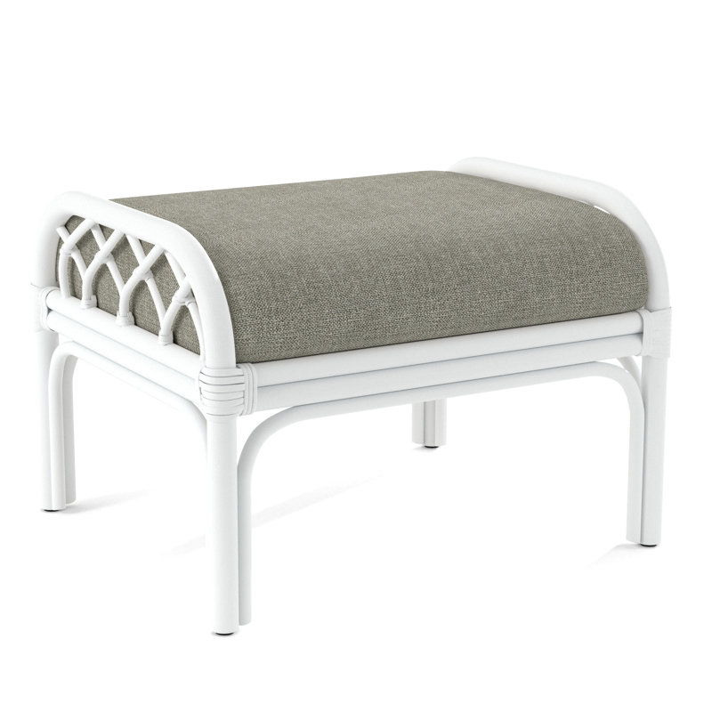 Edgewater Ottoman, Brown Geometric, 0456-33, Frost White