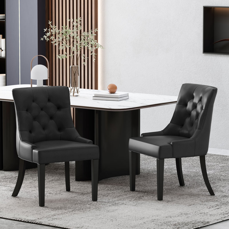 Ensemble de 2 chaises de salle à manger et de cuisine modernes, Noir