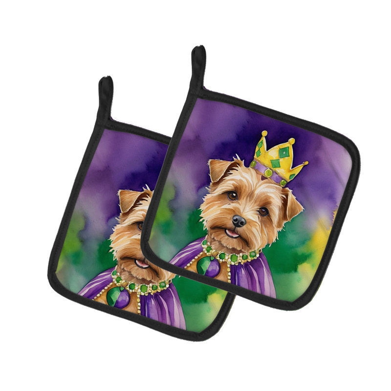 Paire de poignées Norfolk Terrier King of Mardi Gras
