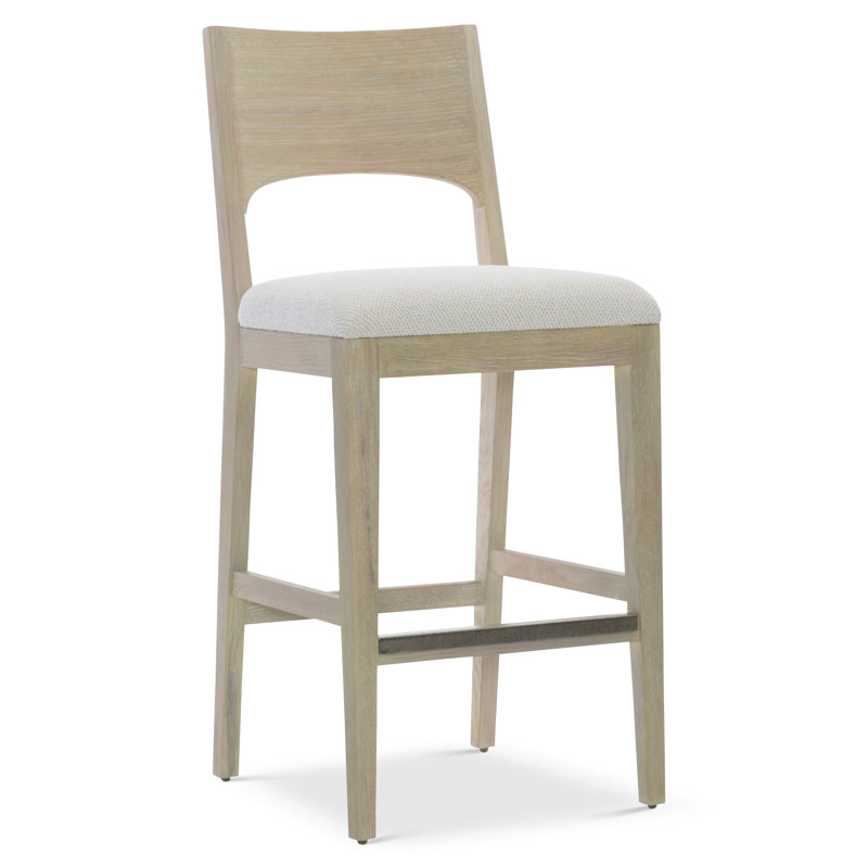 Transitional Dune Finish Adjustable White Oak Bar Stool