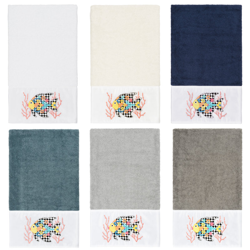 Serviette de bain en coton FELIZ, Blanc