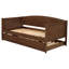 Lit de jour simple avec couchette Fallbrook, 81 po x 42 po x 37 po, bois, 1 pièce, lit de jour, noyer moyen, silhouette dos de chameau