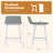 Upholstered Barstools w/ Low Back Footrest & Wood Legs for Kitchen Island-681015198-681015199-681015196