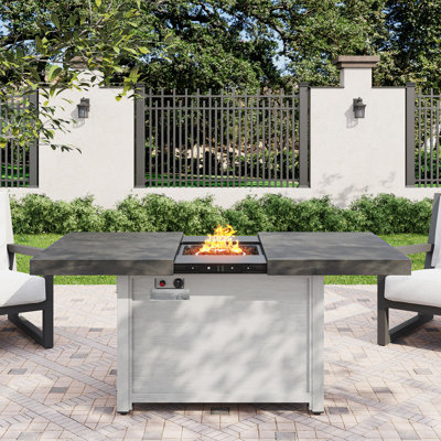 Table de foyer extensible rectangulaire en alliage d'aluminium, 50 000 BTU
