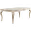 Table de salle à manger rectangulaire 5 pièces, finition argentée avec rallonge et 4 chaises d'appoint en similicuir gris cristal