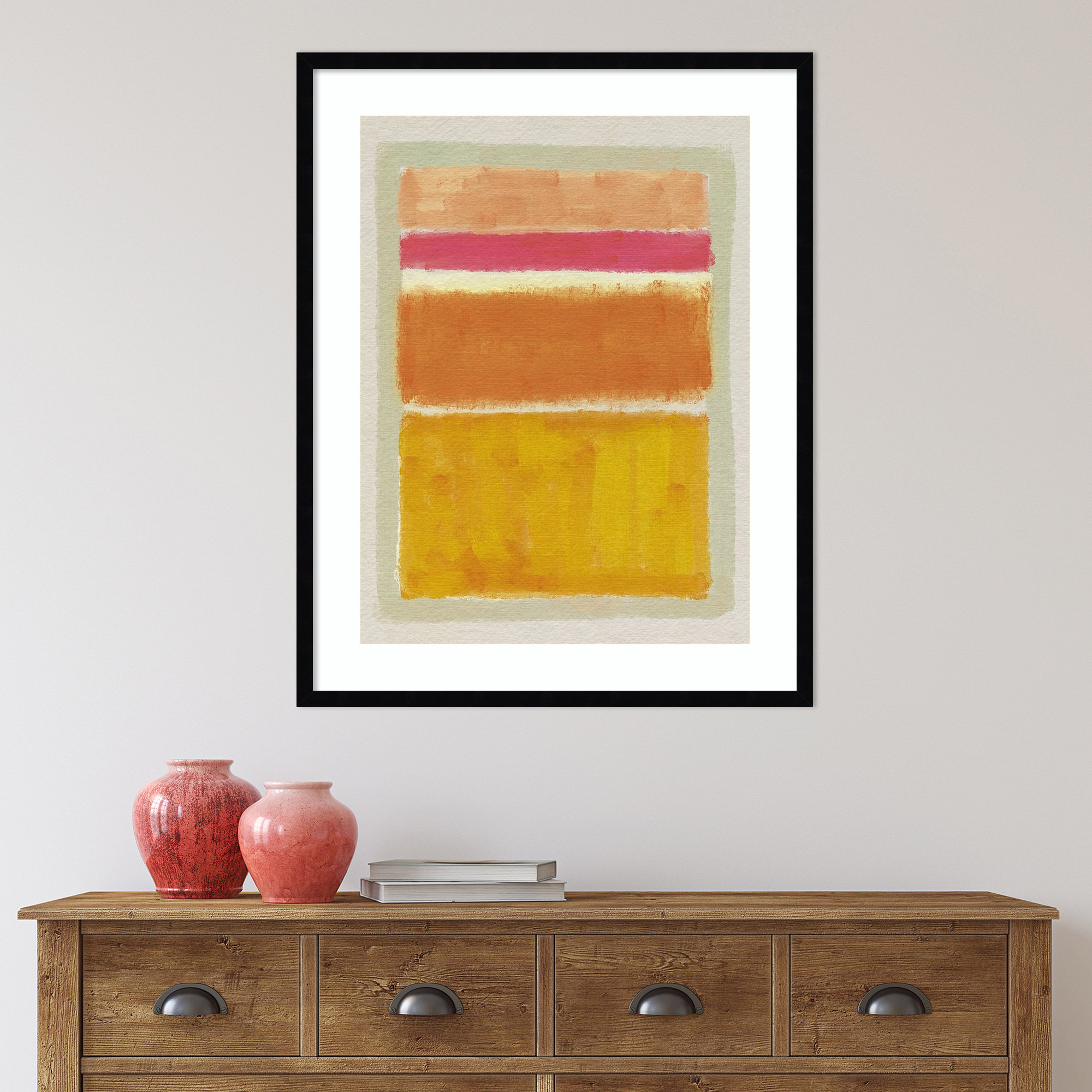 Rothko Inspired Tonescape by Victoria Barnes, Black, 33" H x 26" W x 1" D