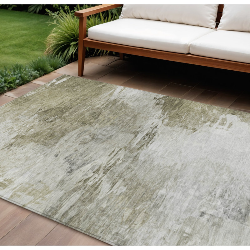 Tapis intérieur lavable abstrait beige / brun 9 'x 12' taupe 9 'x 12'