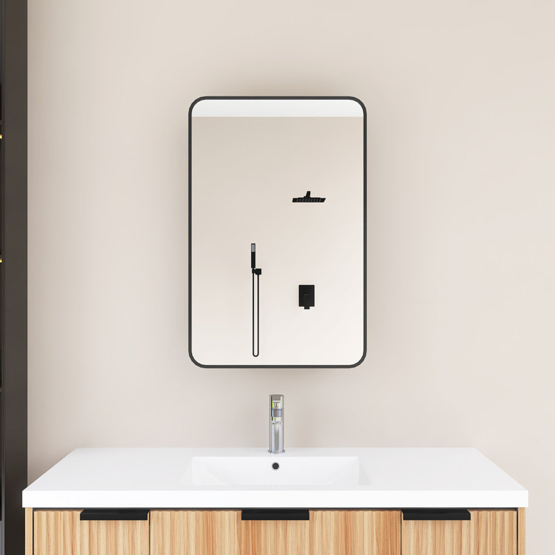Pharmacie rectangulaire avec miroir, H 26 po x l 20 po x P 4,63 po