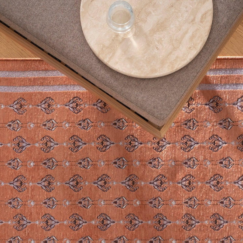 Via Slim Washable Rug, Peach, 6'7" x 9'2"