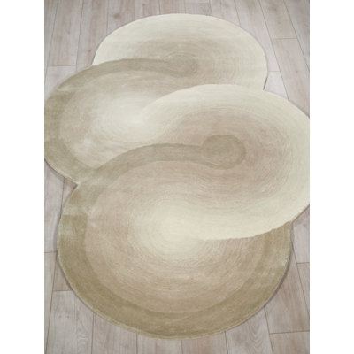 Mitomo Handmade Wool/Bamboo Silk, Pearl Area Rug
