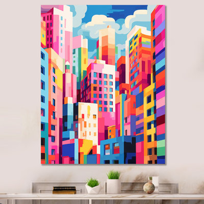 «Colorful 0 City Madrid Popart II - Cityscapes», reproduction sur toile