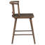 Chaise de comptoir Tallis, dossier en similicuir tissé brun