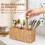Wicker Flatware Silverware Caddy Cutlery Holder Kitchen Silverware Organizer Storage For Countertop Small Utensil Holders Party Table Spoon Knives Fork Holder Flatware Utensils Caddy Basket