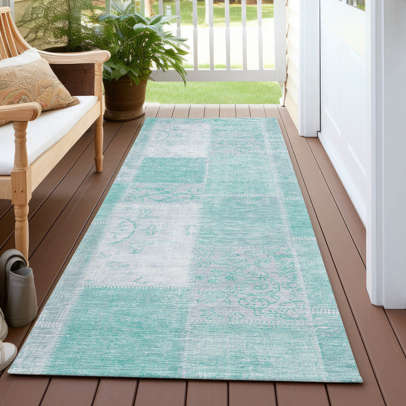 Patchwork Indoor / Outdoor Rug, Runner 2'3" x 7'6"