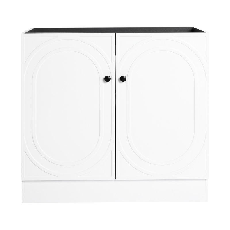 Meuble-lavabo autoportant 36 po - Contreplaqué blanc avec portes à fermeture douce, Blanc, 36"
