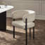 Dequaveon Set Of 2 Cream Chenille Upholstered Dining Chairs