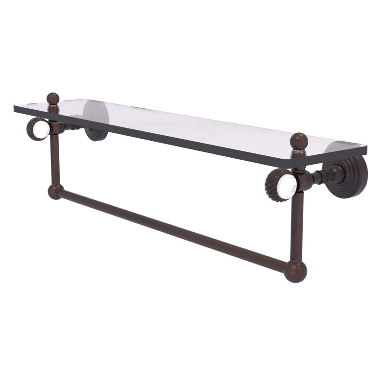 Étagère murale en verre Jarrell, H 5,12 po x l 22 po x P 6,4 po, Bronze vénitien