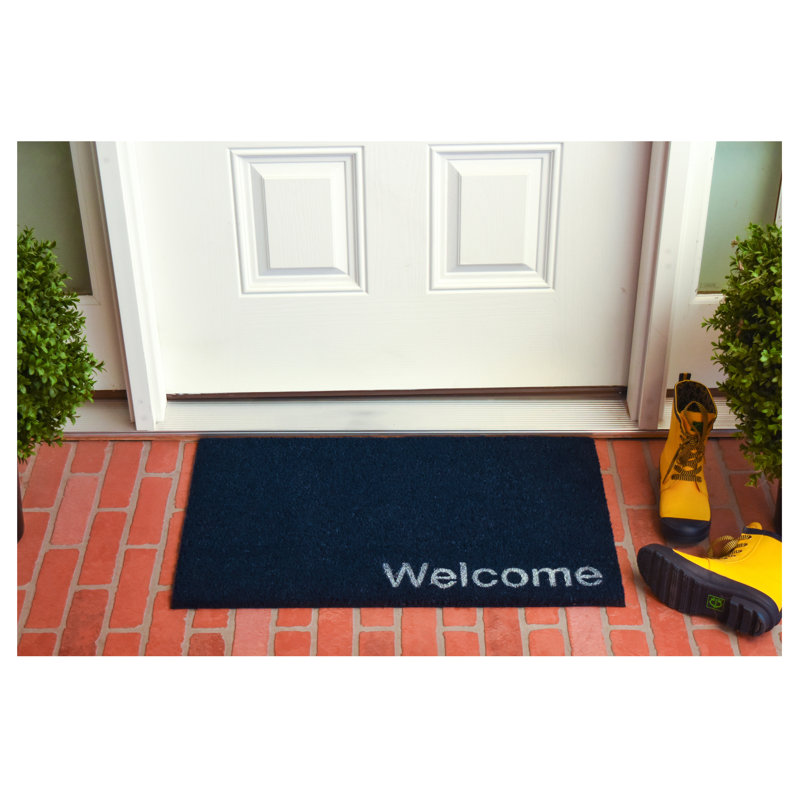 Kasper Non-Slip Doormat, 24" W x 36" L, Blue