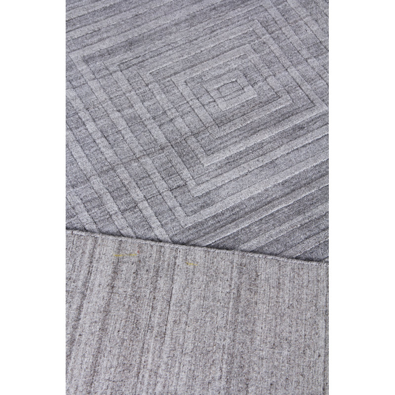 Castelli Geometric Area Rug in Charcoal, Rectangle 6' x 9', Gray