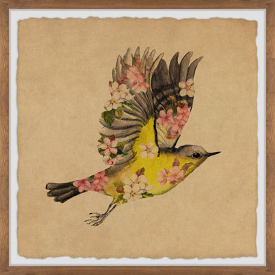 "Flowers Take Wing" Framed Print