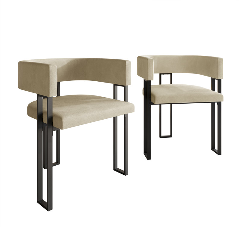 Black Metal Dining Chair, Champagne
