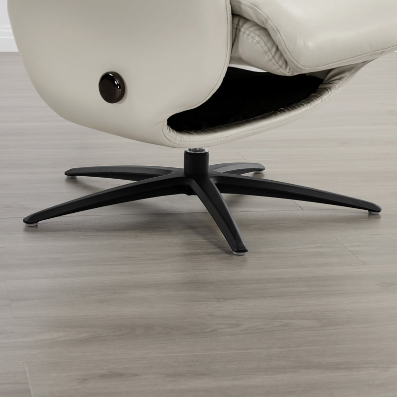 Fauteuil inclinable pivotant de 32,3 po avec repose-pieds, rotation à 360 degrés et dossier inclinable, Gris clair