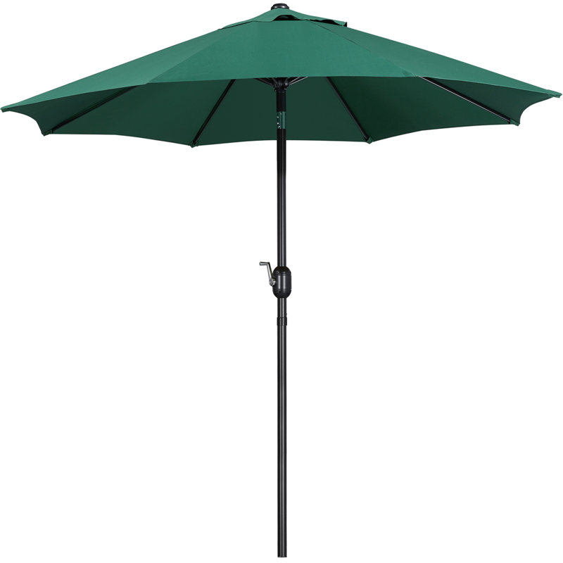 Parasol de marché 9pi avec bouton poussoir, Vert foncé
