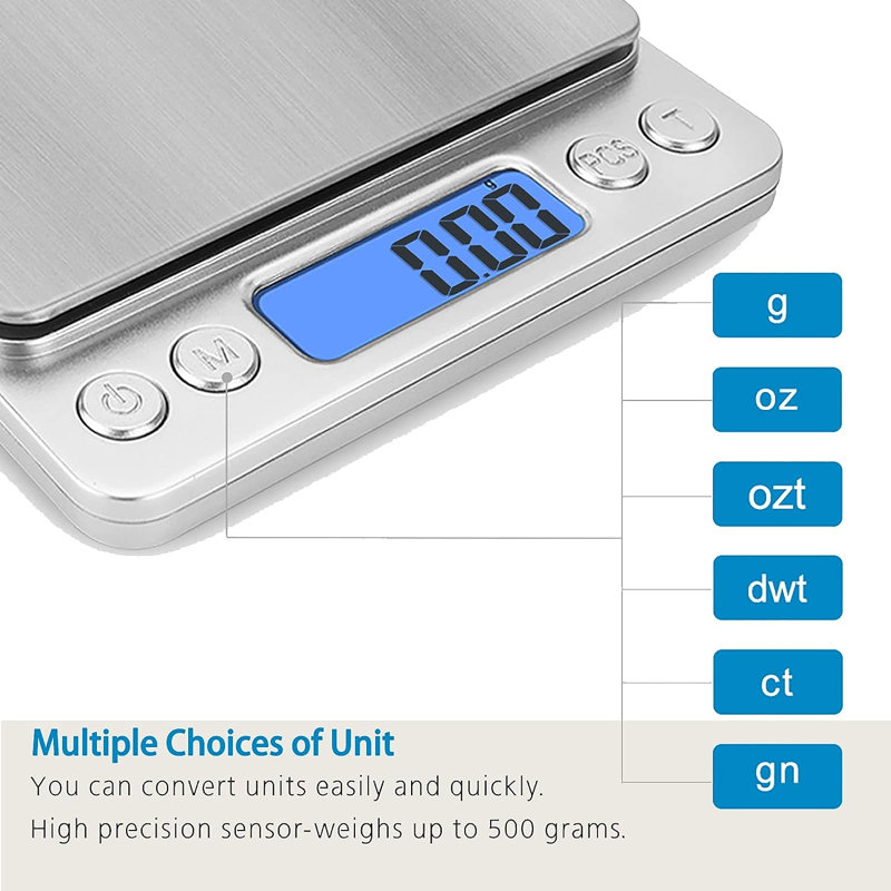 Digital Gram Food Scale 500g 0.01g High Precision Kitchen Scale Multifunctional