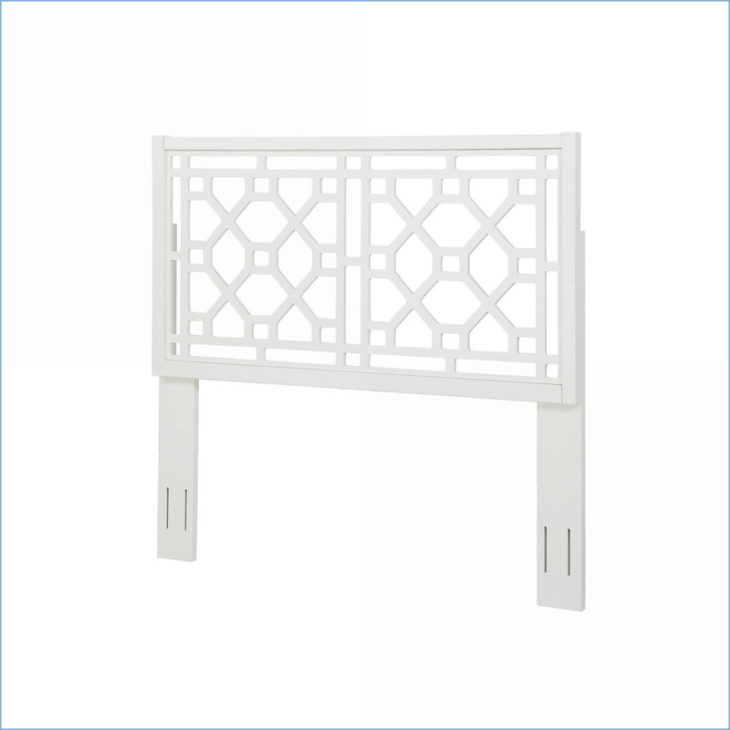 Queen/Full Size Poplar Wood Adjustable Height Chippendale White Headboard for Master/Guest Bedroom