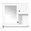 Armoire de salle de bain avec miroir - 2 tablettes murales peu encombrantes pour articles de toilette et accessoires