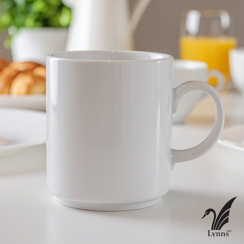 Utopia 10.5‑oz white porcelain stackable mug