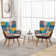 Jamaurion 30" Patchwork Camelback Tufted Accent Chair with Colourful Fabric
