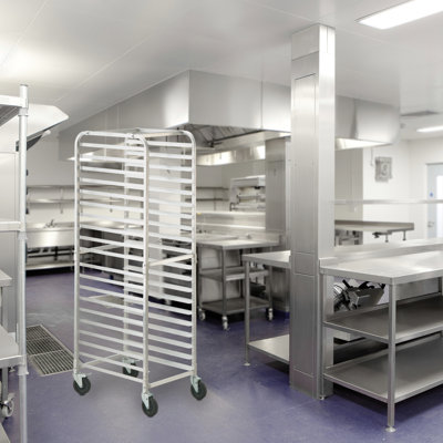 VEVOR Aluminum Bun Pan Rack, 20-Tier Commercial Bakery Racks with Brake Wheels