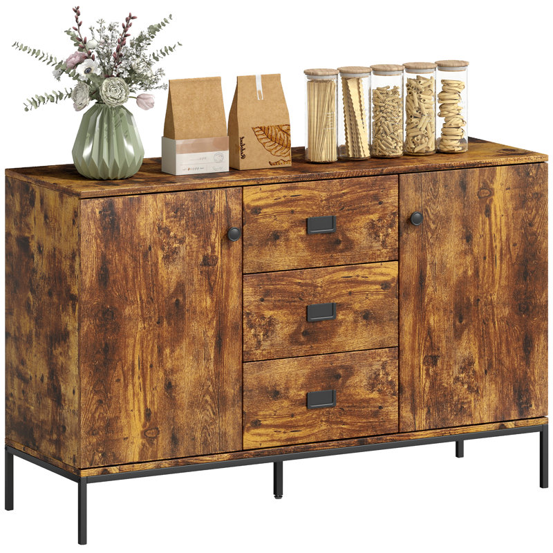120cm Sideboard, Rustic Brown/Black