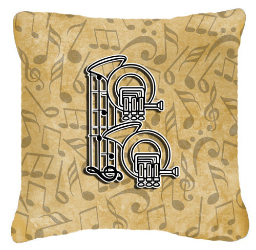 Monogramme initiale Instrument de musique intérieure/extérieure Throw Pillow, B, 18" H x 18" L x 5.5" D