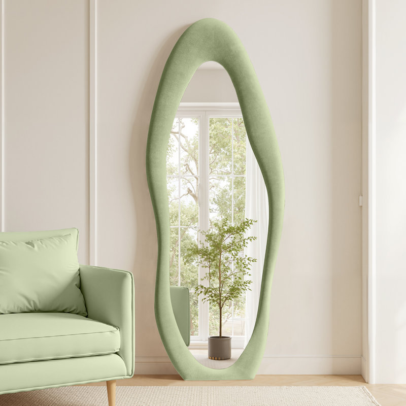 Miroir de plancher Farkhan, 63 po x 24 po, Vert sauge