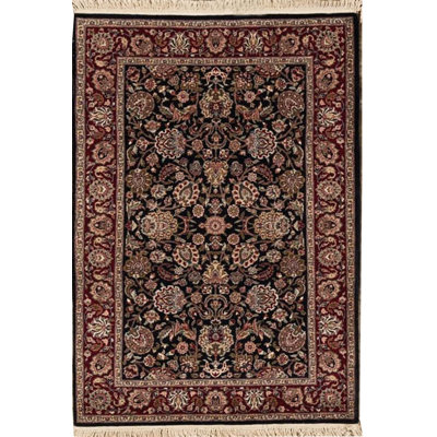 Tapis bleu marine et rouge noué à la main de haute qualité