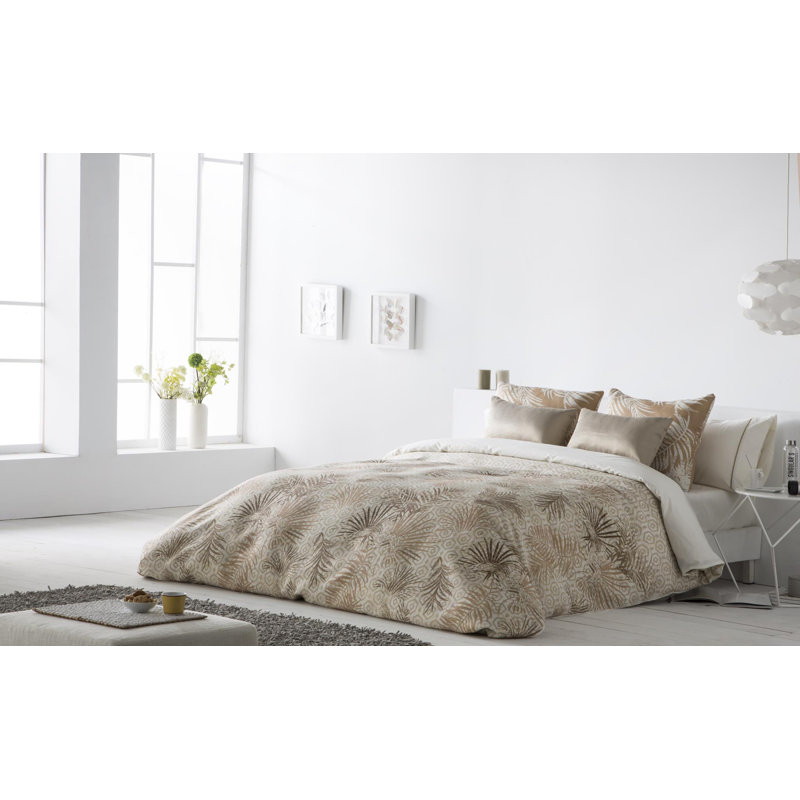 Pelagius Cotton Blend Geometric Shapes Duvet Cover Set with Pillowcases Included, Gold