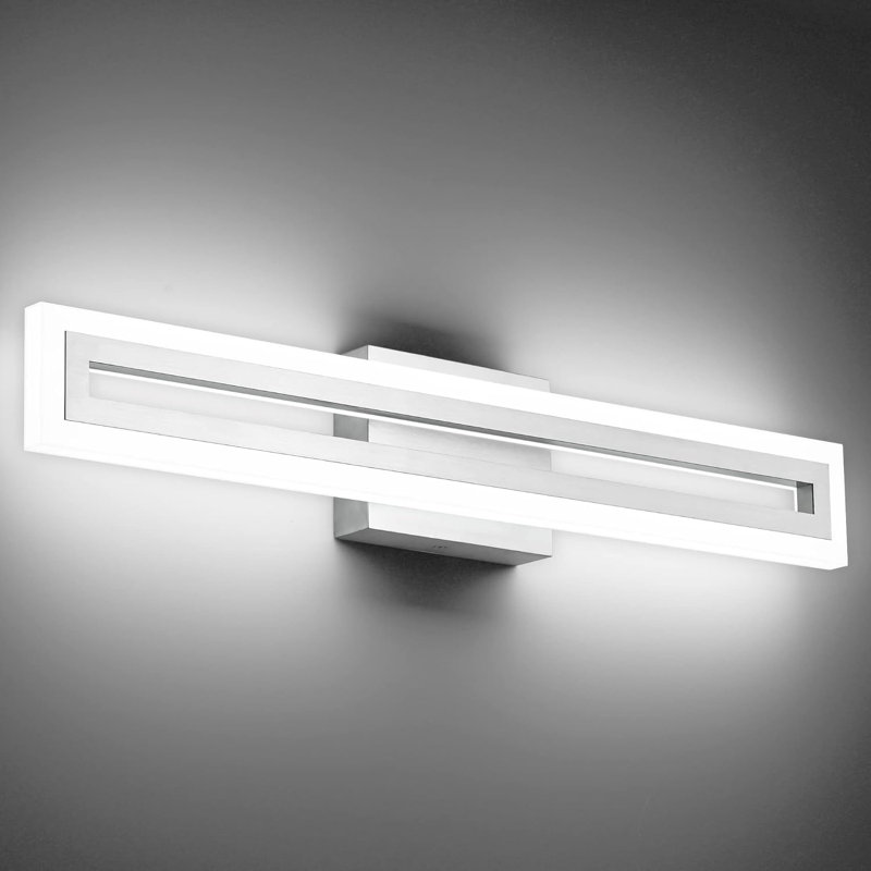 Luminaires de salle de bain 24 pouces à DEL, nickel brossé