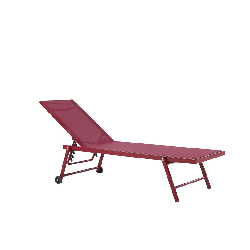 Deardorff 198cm Long Reclining Single Chaise, Red