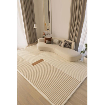 Modern Performance Washable Striped Indoor / Outdoor Rug