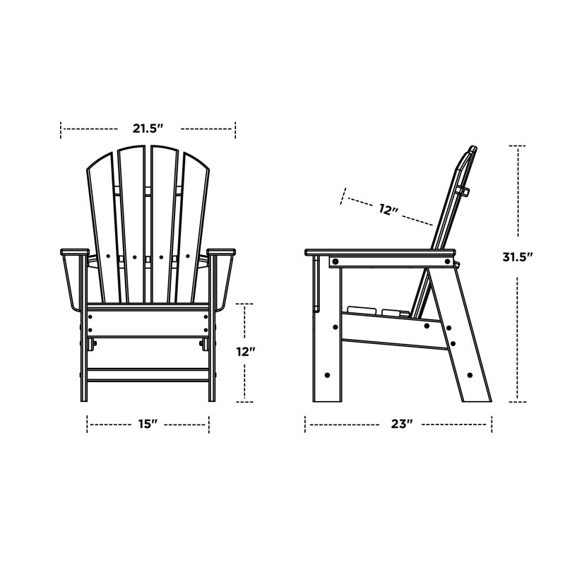 Chaise Adirondack POLYWOOD pour enfants South Beach, Noir
