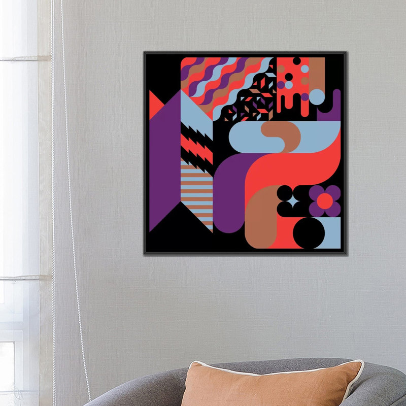 « note », impression sur toile, H 18 po x l 18 po x P 1,5 po, Toile avec cadre noir, Pas de tapis