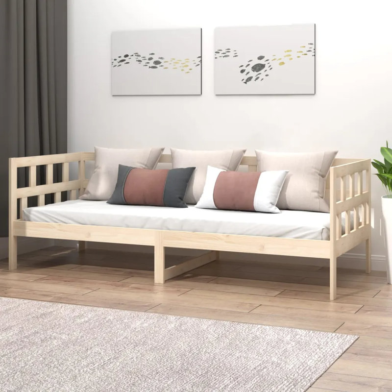 vidaXL daybed Solid Pine Wood, Natural, Single (3')