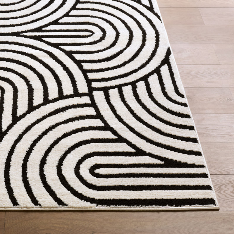 Rachel Zoe X Livabliss The Studio Edit Machine Woven Rug, Rectangle 2' x 2'11", Black