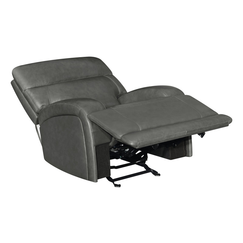 Fauteuil inclinable standard de 40,5 po de largeur Ammad, Cuir assorti gris anthracite
