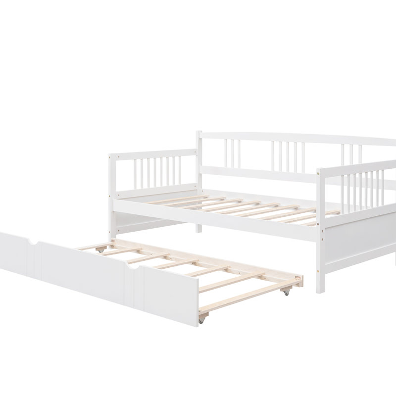 Structure de lit de jour simple avec lit gigogne en bois massif pour une utilisation polyvalente