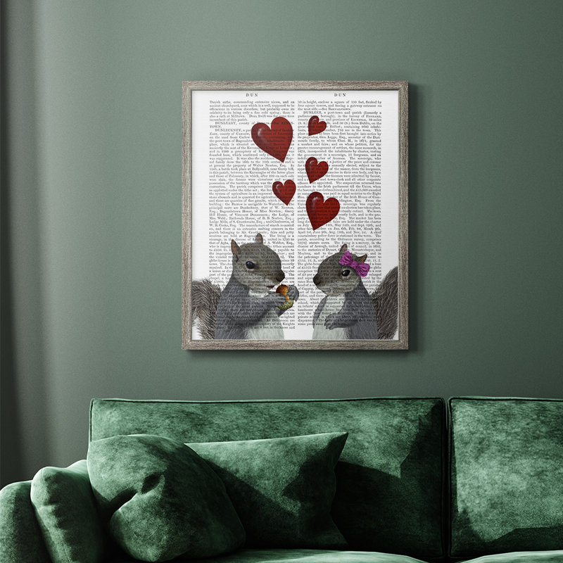 Squirrel Love Premium Framed Canvas - Ready to Hang, Distressed Silver, 20" H x 16" W