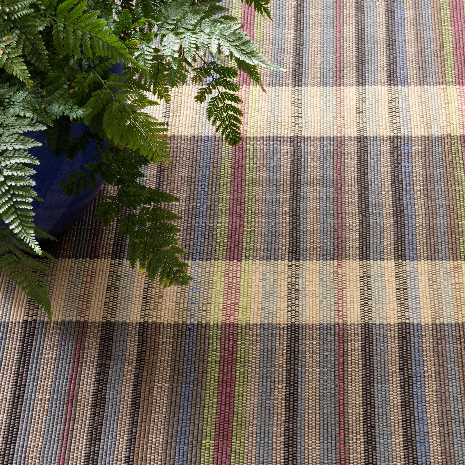 Swedish Handmade Blue Indoor/Outdoor Rug, Runner 2'6" x 8'